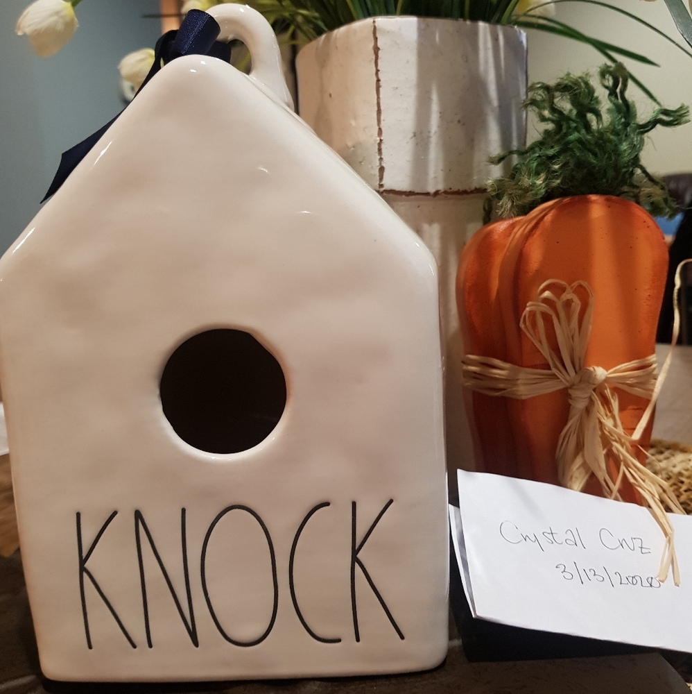 Rae Dunn Dimply "knock" birdhouse